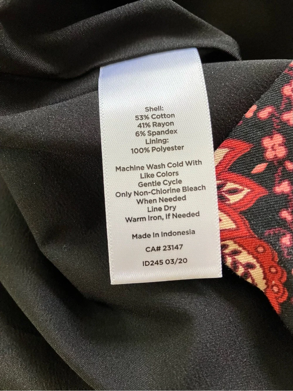 Talbots Petite 6P Paisley Pencil Skirt Red Black Cotton Rayon Lined Stretch